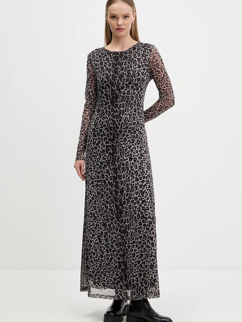 Tommy Jeans sukienka kolor brązowy maxi rozkloszowana DW0DW21511