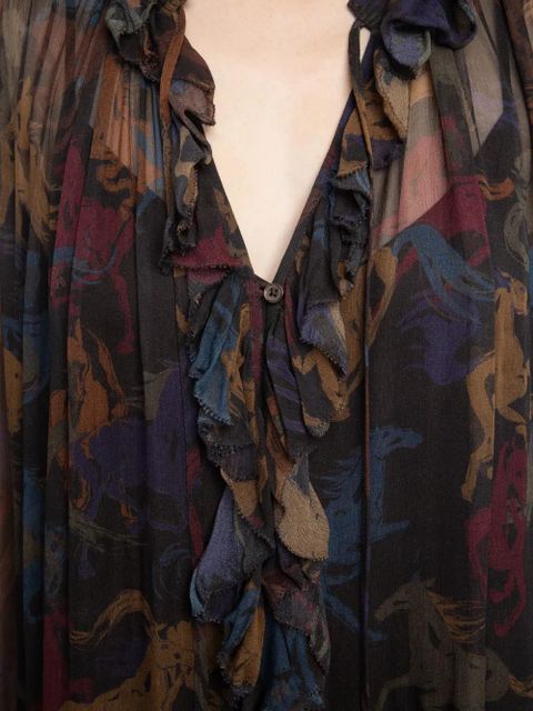 Zadig&Voltaire Ralicel horse-print maxi dress - Brown