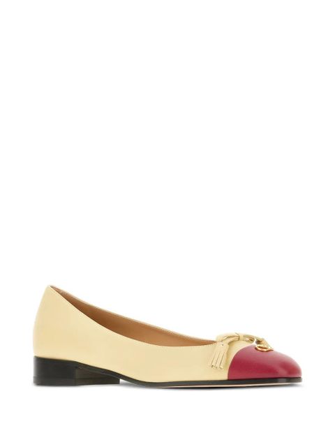Valentino Garavani tassel-embellished leather flat pumps - Neutrals
