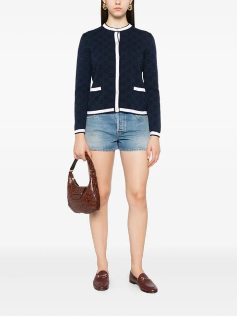 Gucci GG-pattern buttoned cardigan - Blue - zdjęcie produktu nr 2