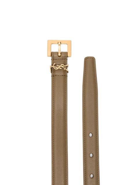 Saint Laurent Cassandre-plaque belt - Green - zdjęcie produktu nr 2