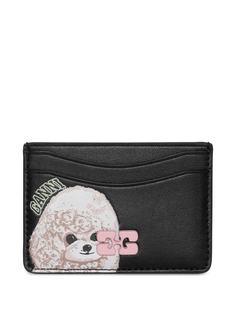 GANNI dog-print cardholder - Black - zdjęcie produktu nr 1