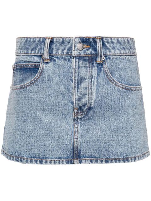 Alexander Wang crystal-embellished denim mini skirt - Blue - zdjęcie produktu nr 1