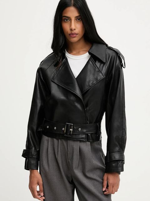 Answear.LAB ramoneska kolor czarny przejściowa oversize