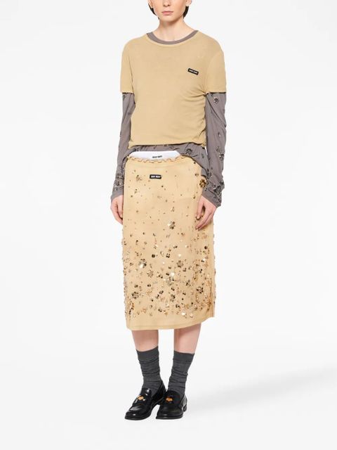 Miu Miu sequin-embellished jersey dress - Grey - zdjęcie produktu nr 2