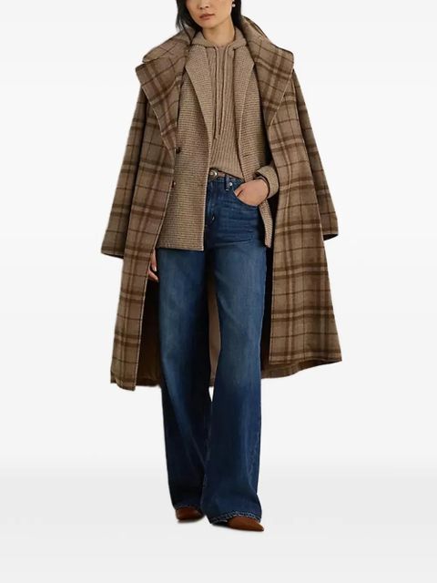Lauren Ralph Lauren double-breasted checked blazer - Brown