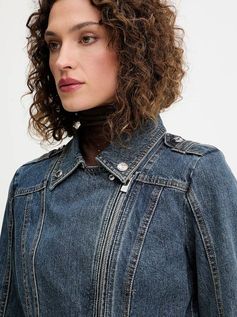 Morgan kurtka jeansowa kolor niebieski przejściowa GPERF