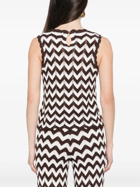 Maje chevron crochet top - Brown