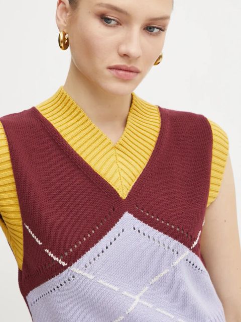 MAX&Co. kamizelka bawełniana kolor bordowy 2518351011200