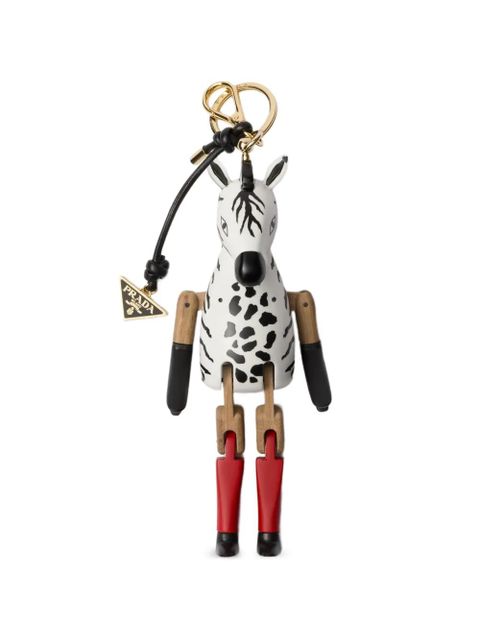 Prada zebra triangle keyring charm - White - zdjęcie produktu nr 1