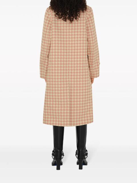 Burberry check-pattern long coat - Pink