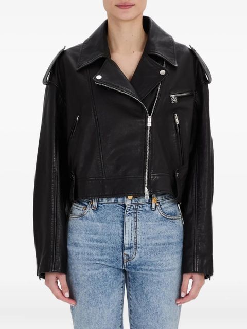 AMIRI zip-front leather jacket - Black - zdjęcie produktu nr 1