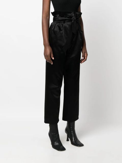 Max Mara high-waisted belted satin trousers - Black - zdjęcie produktu nr 2
