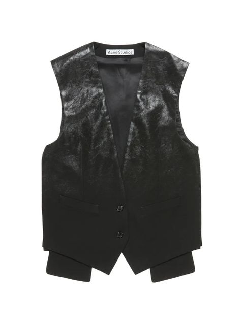 Acne Studios button V-neck waistcoat - Black - zdjęcie produktu nr 1