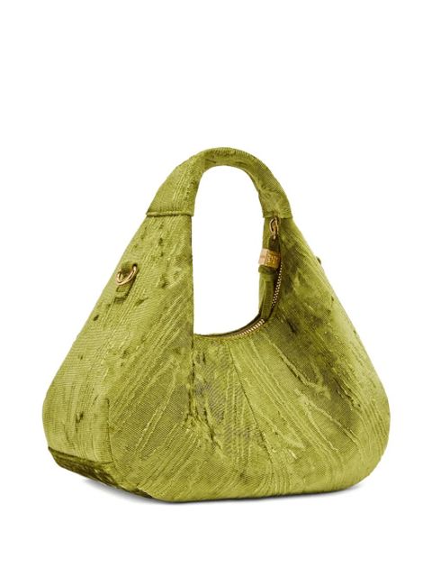 GANNI logo-plaque shoulder bag - Green