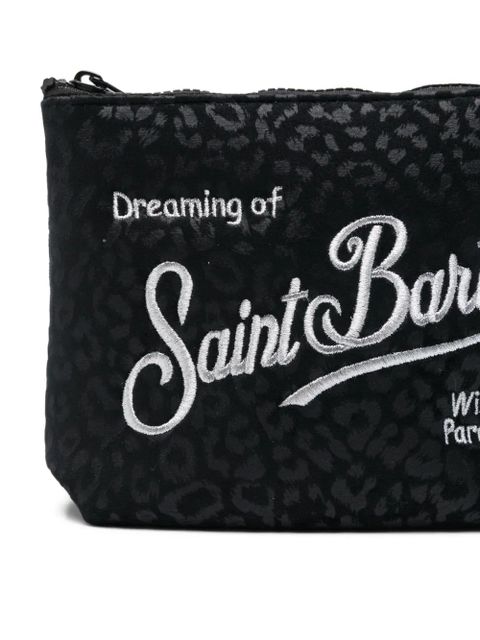 MC2 Saint Barth Aline animal-print zip makeup bag - Black