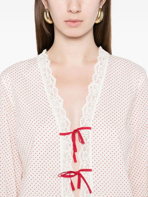 Posse Marlowe lace bows blouse - White