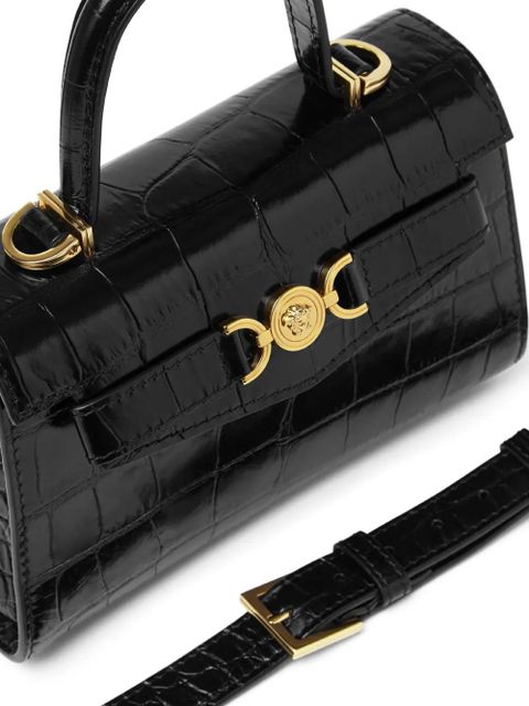 Versace small Medusa '95 croc-effect tote bag - Black