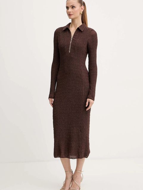 Marella sukienka kolor brązowy maxi dopasowana 2523626014200