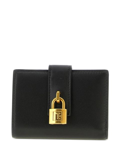 Balmain padlock leather wallet - Black