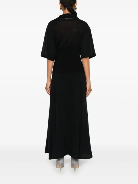Victoria Beckham panelled knitted maxi dress - Black