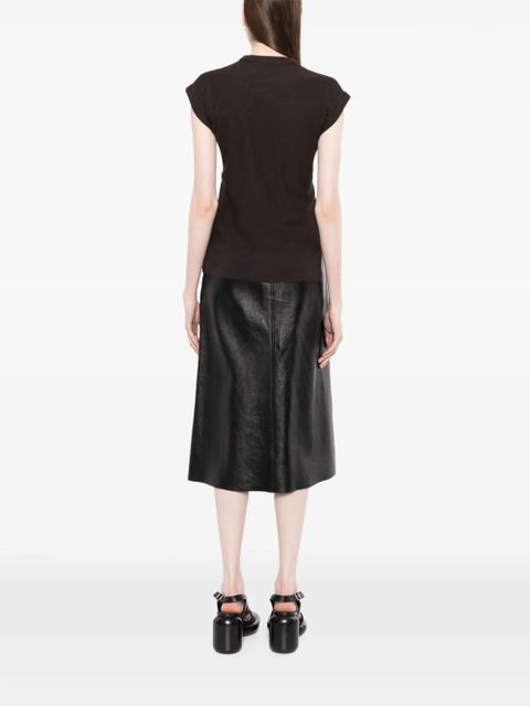 LEMAIRE tie-detail vest - Brown