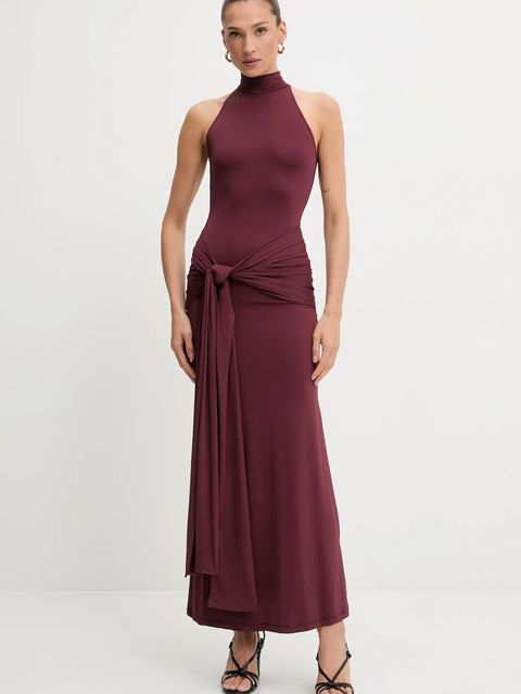 Bardot sukienka kolor bordowy maxi dopasowana 60102DB - zdjęcie produktu nr 1