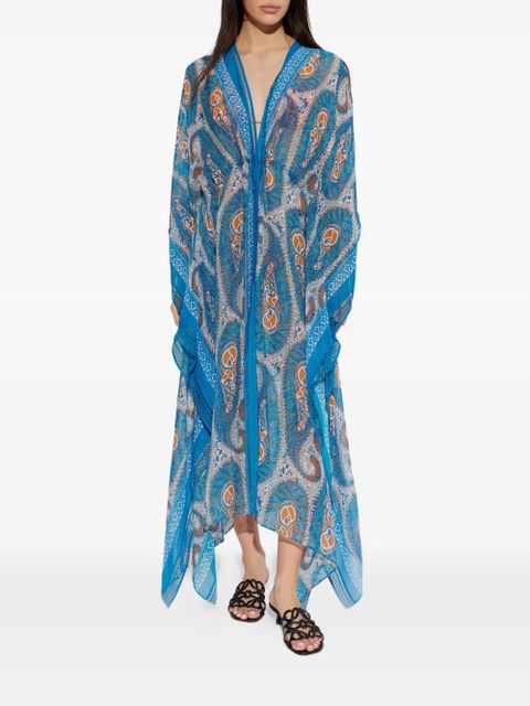 ETRO V-neck paisley-print midi dress - Blue