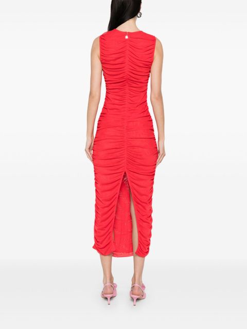 ROTATE BIRGER CHRISTENSEN mesh midi dress - Red