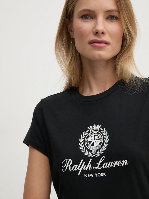 Polo Ralph Lauren t-shirt bawełniany damski kolor czarny 211952901