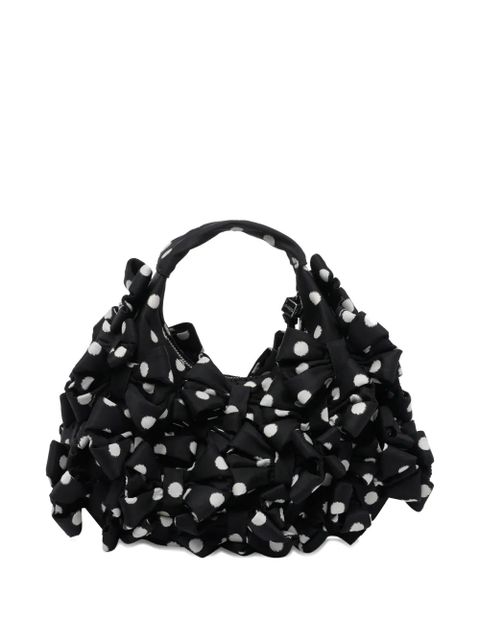 GANNI mini bow polka dot clutch bag - Black