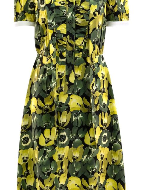 Prada floral-print midi dress - Yellow