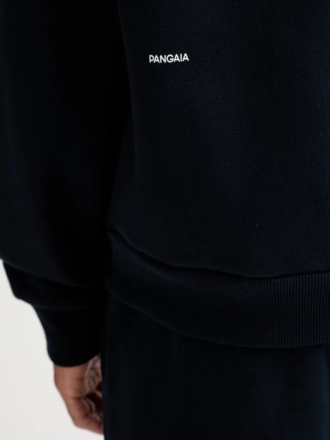 Pangaia bluza bawełniana kolor granatowy z kapturem gładka 10002675