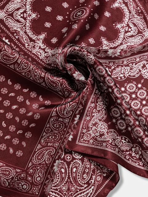 Answear.LAB apaszka jedwabna damska kolor bordowy wzorzysta - zdjęcie produktu nr 2