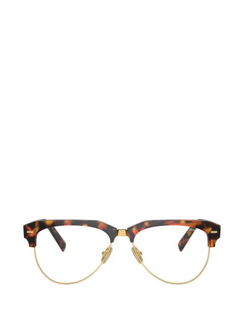 Miu Miu Eyewear browline-frame glasses - Brown - zdjęcie produktu nr 1