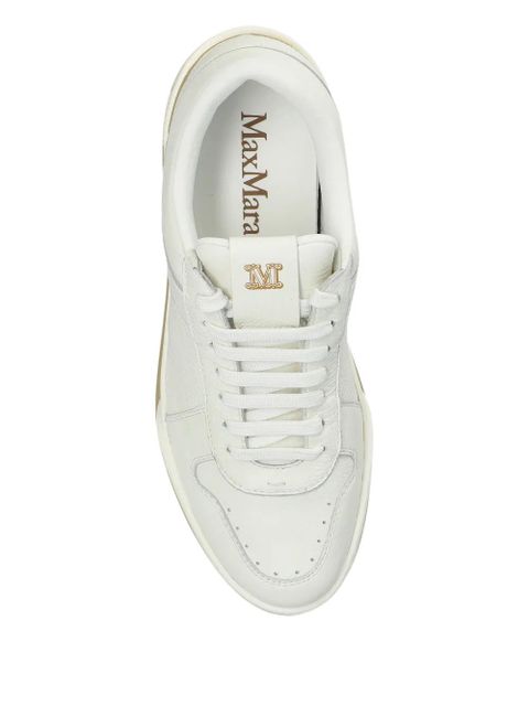 Max Mara lace-up panelled pumps - White