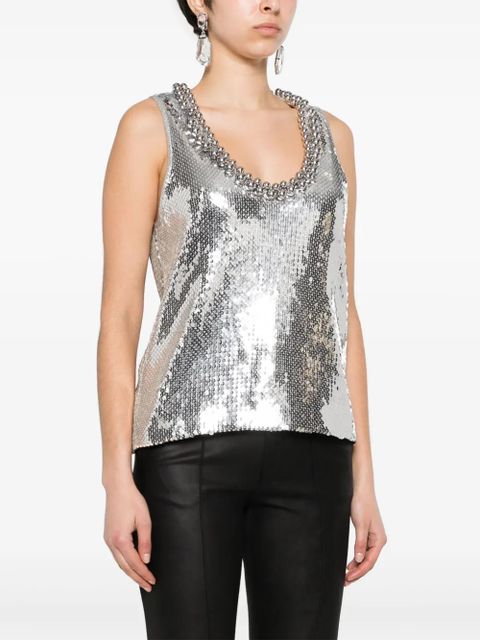 Rabanne sequin-embellished top - Silver