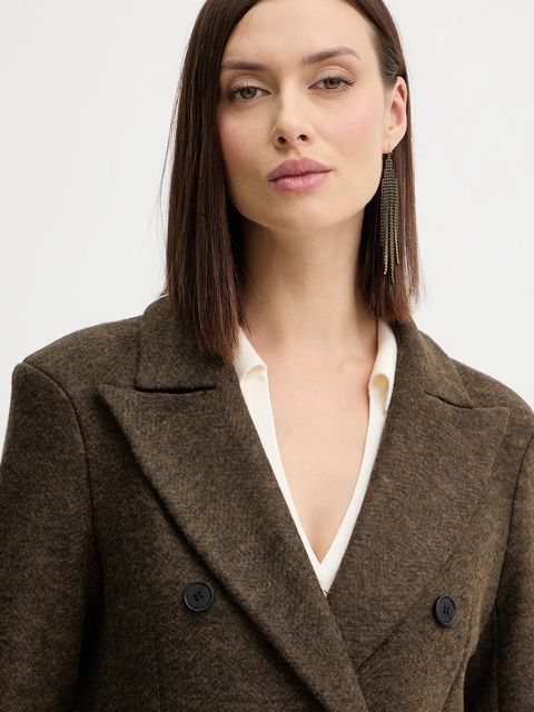 Silvian Heach płaszcz ALBACETE kolor zielony GPA25010CP