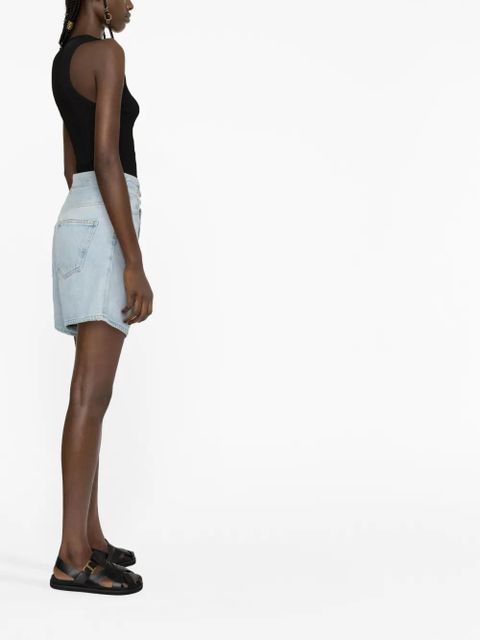 AGOLDE asymmetric denim shorts - Blue