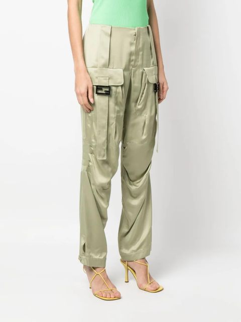 FENDI satin-finish cargo trousers - Green - zdjęcie produktu nr 2