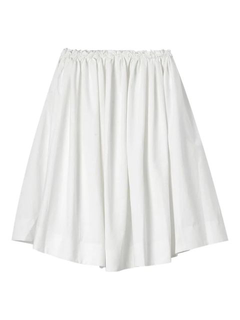 SHUSHU/TONG gathered-waist cotton A-line skirt - White - zdjęcie produktu nr 2
