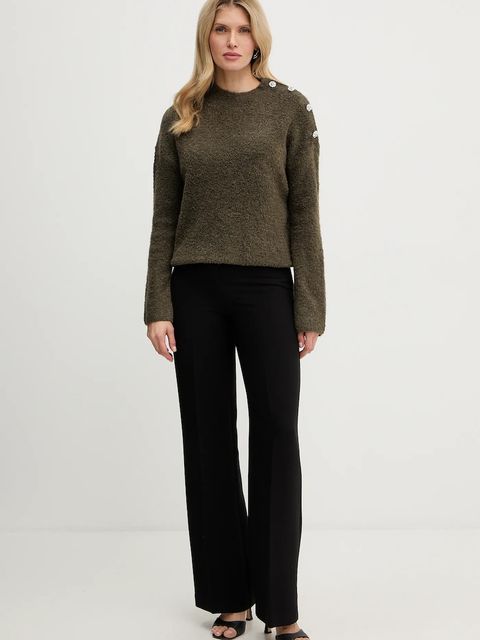 Morgan sweter z domieszką wełny MBULLE damski kolor zielony MBULLE