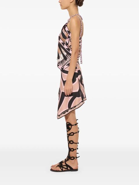 PUCCI Labirinto print silk scarf skirt - Black