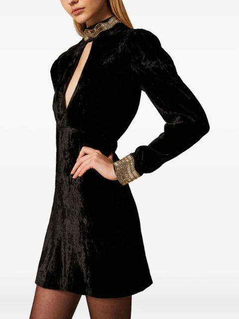 TWINSET embroidered mini dress - Black