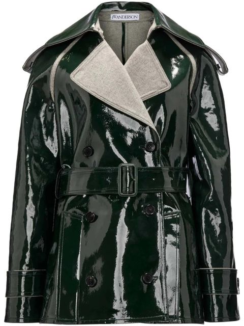 JW Anderson glossy-finish cotton biker jacket - Green - zdjęcie produktu nr 1