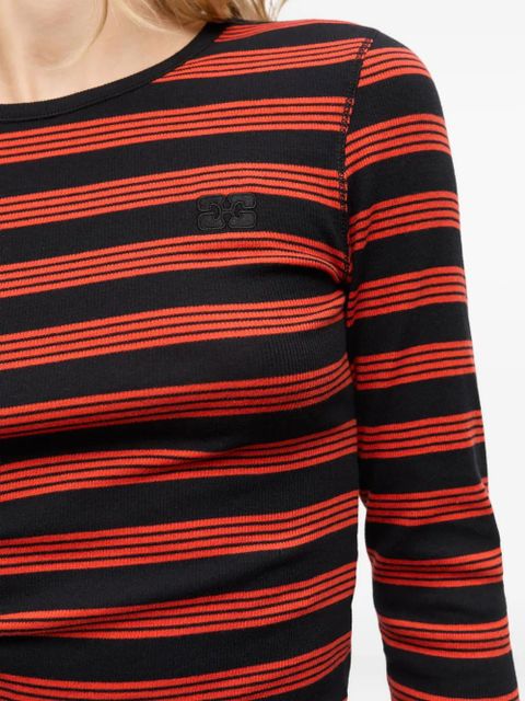GANNI striped T-shirt - Orange