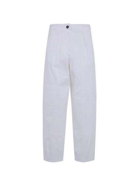 Max Mara pleated logo-patch trousers - White - zdjęcie produktu nr 1