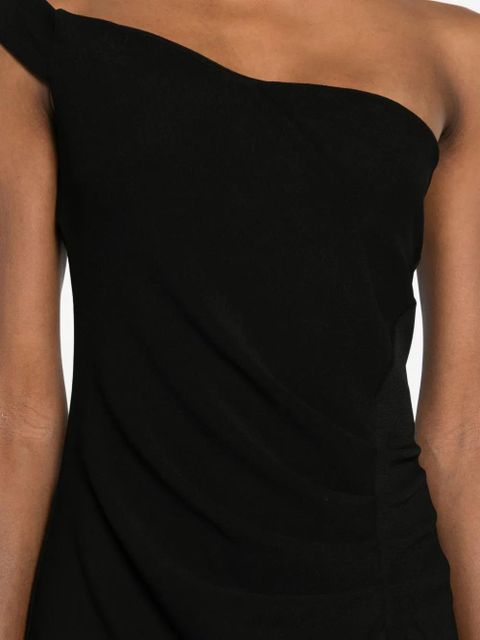 Eleh one-shoulder side-slit dress - Black