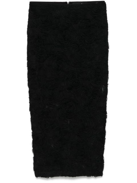 ROTATE BIRGER CHRISTENSEN flower-mesh midi skirt - Black - zdjęcie produktu nr 1