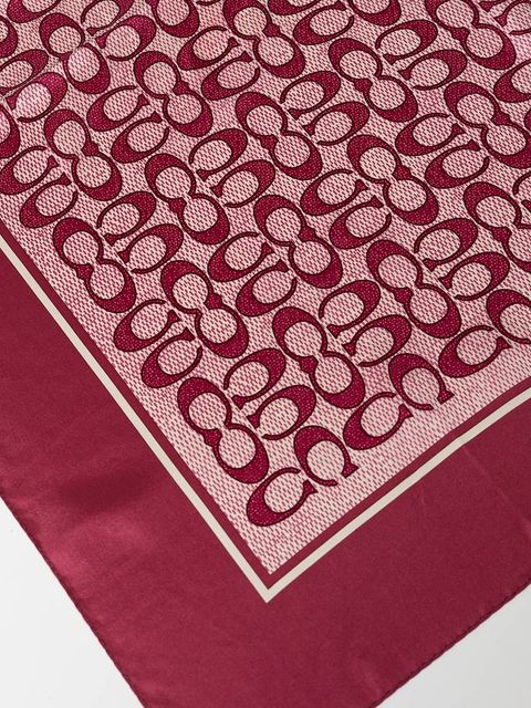 Coach chusta jedwabna kolor różowy wzorzysta 29C2755